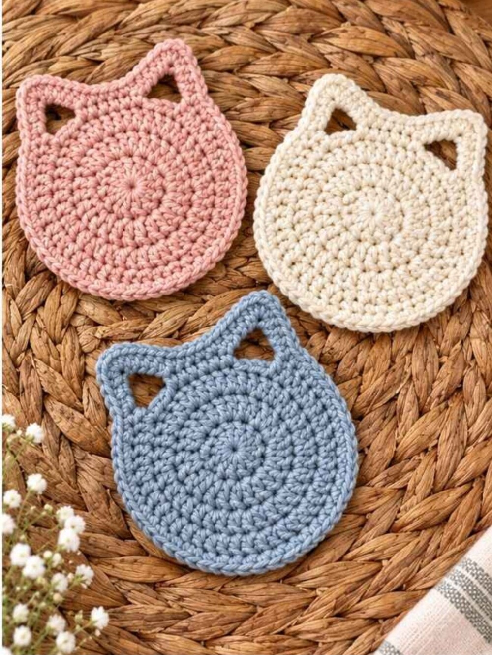 Handmade Crochet  Coasters - Set Of 4